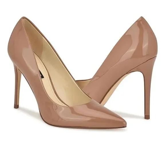 Steve Madden Patent Pointed Toe Pumps Size 10 Nude - Picture 1 of 8